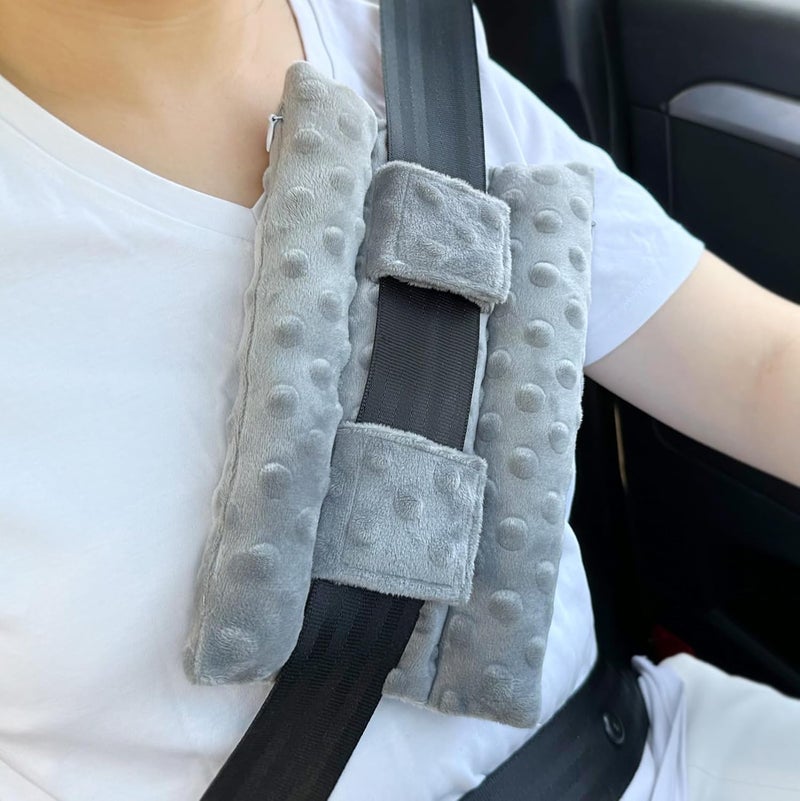 BNRendles Chemo Port Pillows for Patients Seatbelt, Chemo Port Protector Pacemaker Seat Belt Cushion, Chemotherapy Must Haves Chemo Gifts Men Women Cancer, Minky Dot Gray - Image 1